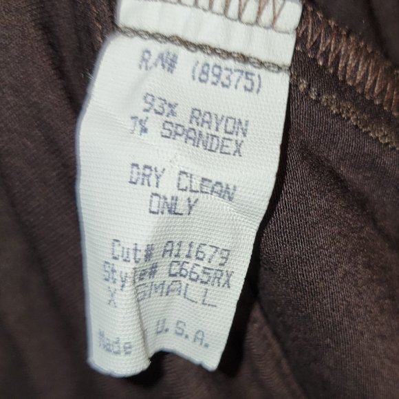 Sky Halter Style Brown Top with Leather and Mineral Stone Neck Ties, Size XS - Picture 5 of 5